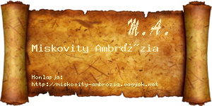 Miskovity Ambrózia névjegykártya